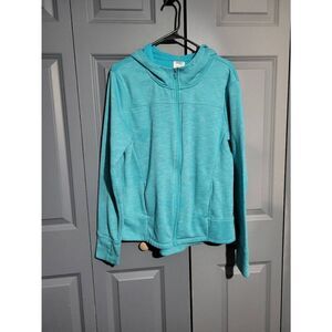 Danskin Now teal full zip-up hooded jacket